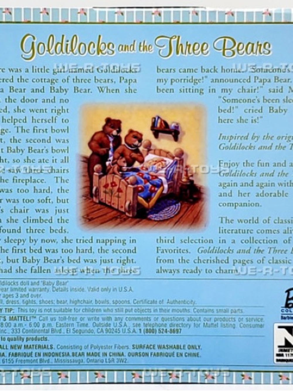 Barbie Goldilocks and the Three Bears Box Art - Blue/Pink/Gold - Picture 6 of 13